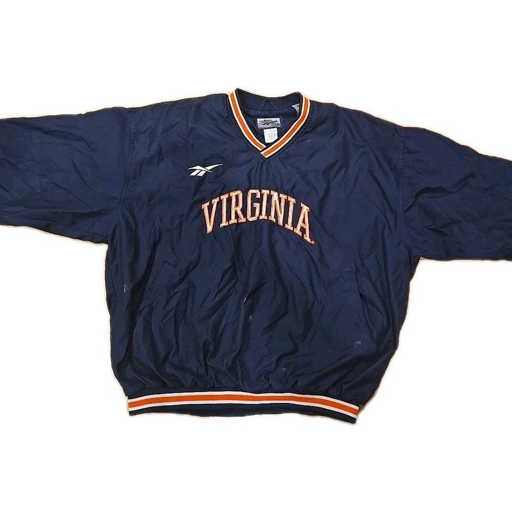 vintage navy blue Reebok Virginia Cavaliers drill top pullover Size Xl